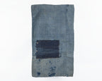 Japanese Boro Textile Panel with Checked Cotton and Hand-Stitched Repairs