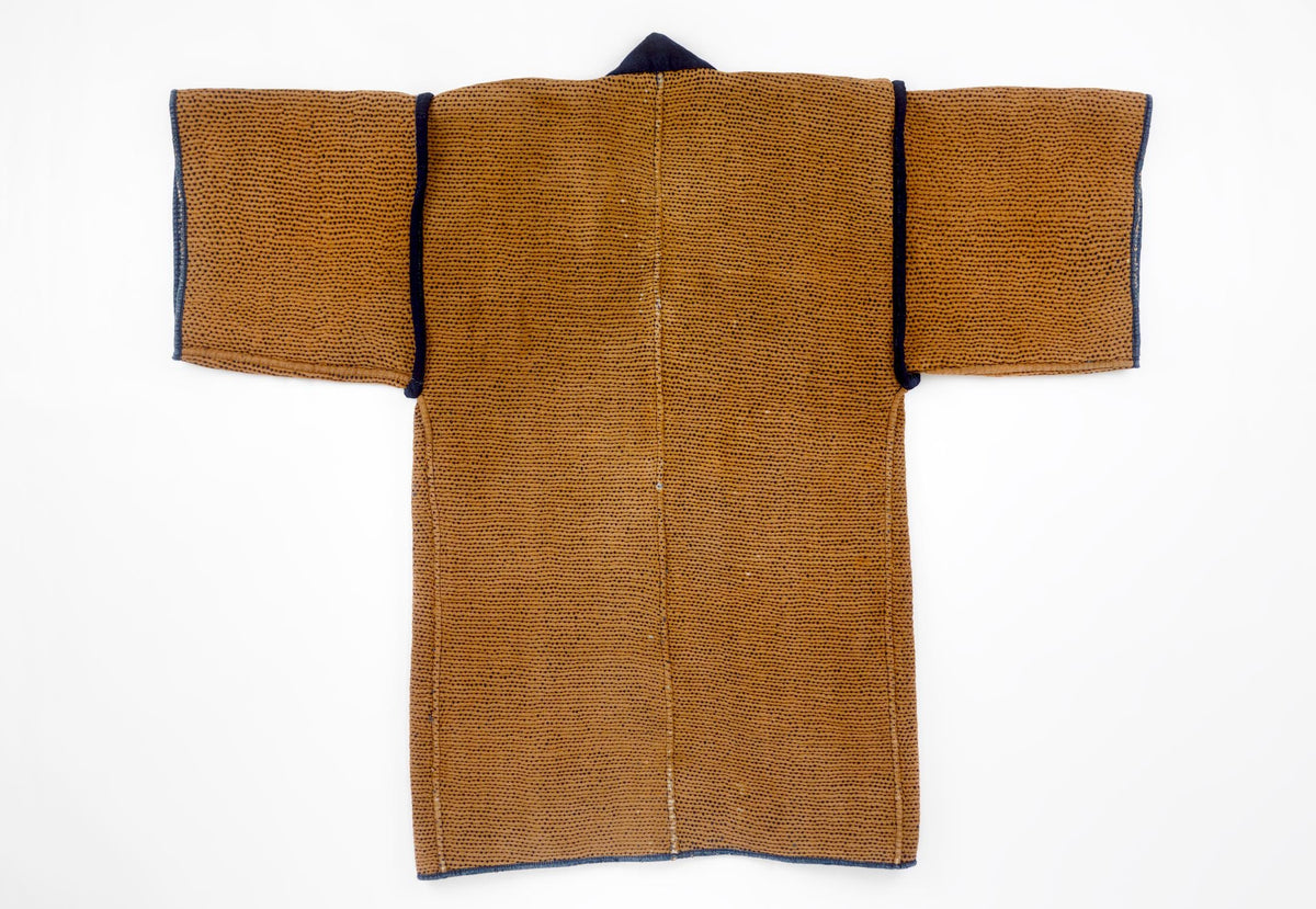 Antique Japanese Hikeshi Banten Fireman’s Coat in Indigo & Kakishibu