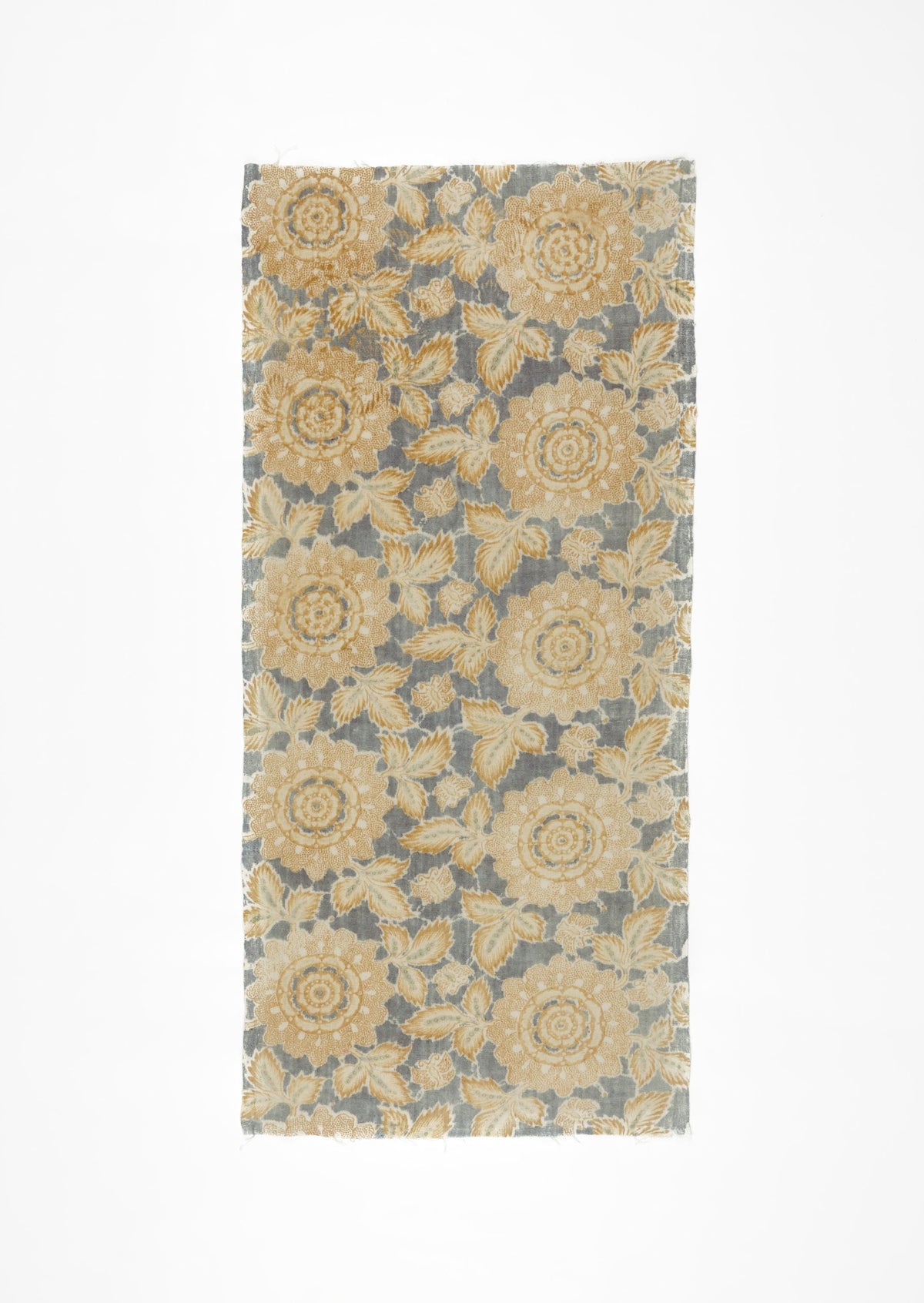 Japanese Wa-Sarasa Cotton Panel with Large Floral Pattern