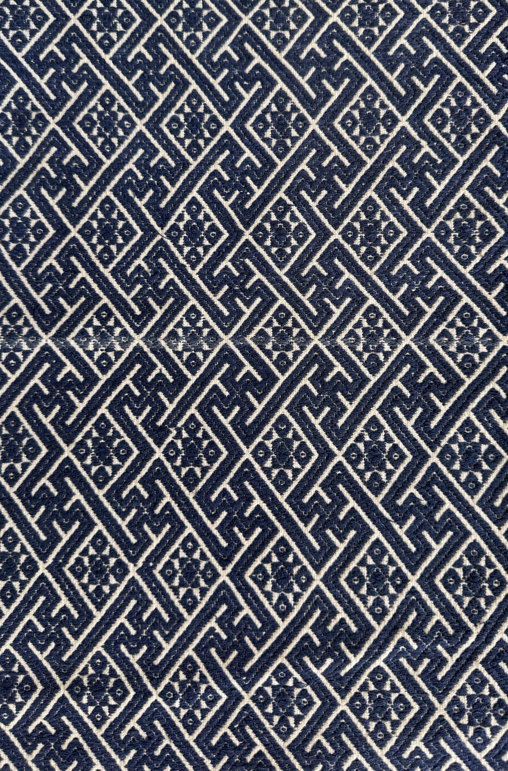Coperta nuziale Miao cinese vintage con ricamo indaco