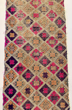Panel vietnamita vintage de algodón con bordado de seda