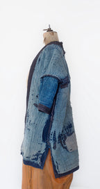 Antique Japanese Reversible Indigo Boro Noragi Jacket