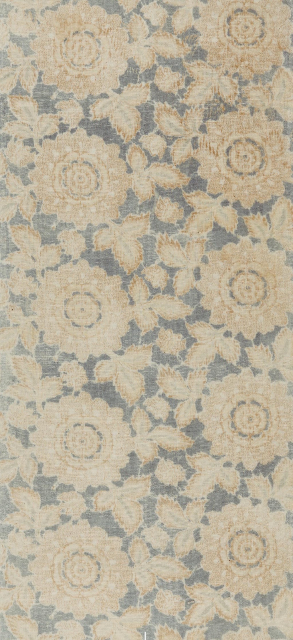Japanese Wa-Sarasa Cotton Panel with Large Floral Pattern