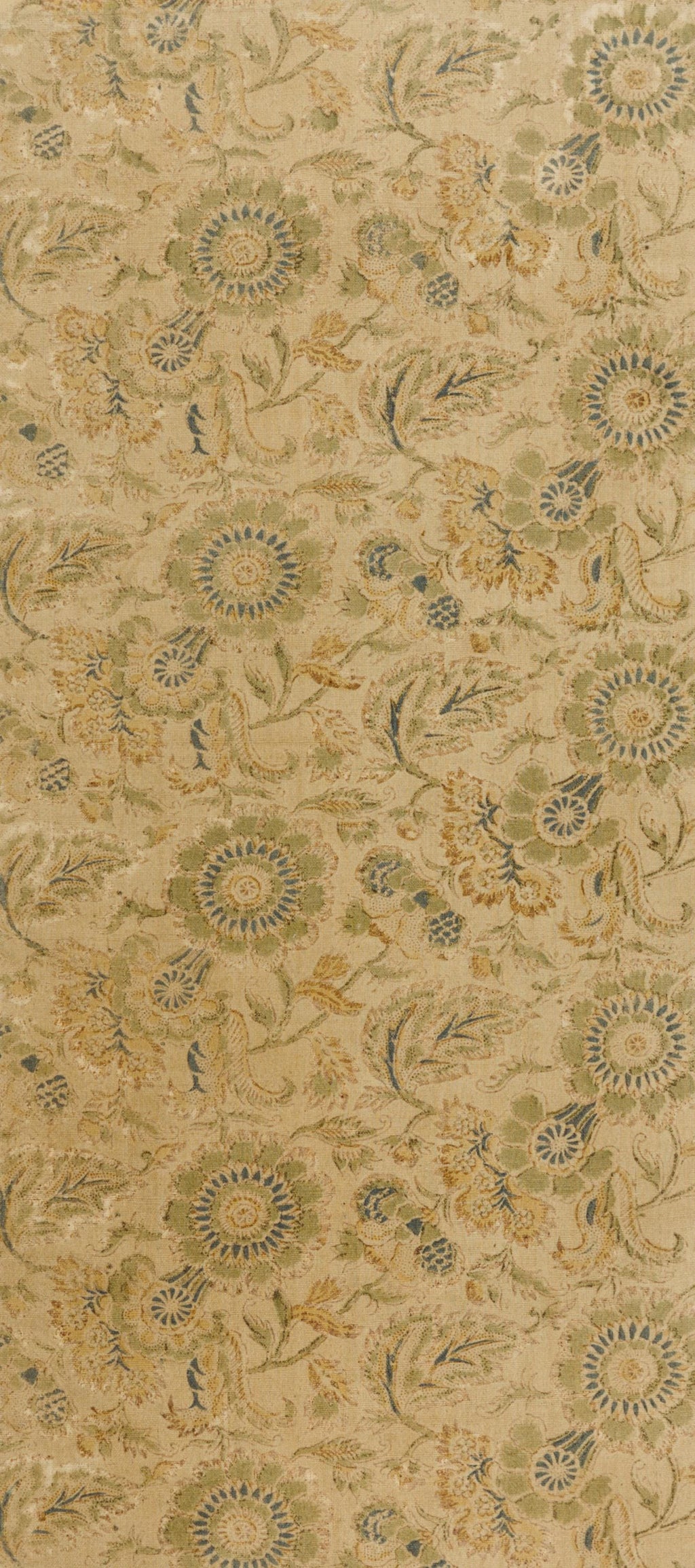 Antique Japanese Wa-Sarasa Floral Cotton Textile Panel