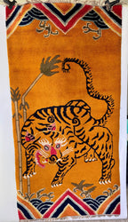 Antique Chinese Art Deco Tiger Rug
