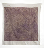Antique Moroccan Fez Embroidery Panel in Purple Silk