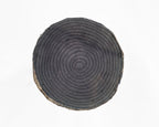 Vintage Japanese Boro Layered Fabric Round 12" — Indigo Check Textile