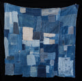 Grande patchwork boro giapponese antico a strati indaco