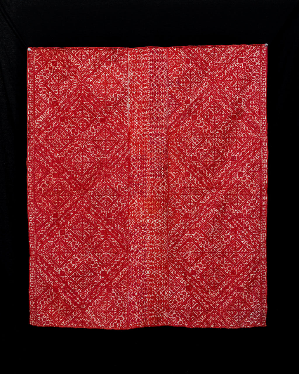 Broderie marocaine ancienne de Fès, réversible en soie