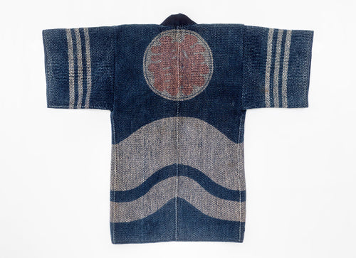 Antique Japanese Hikeshi Banten Fireman’s Coat in Indigo & Kakishibu
