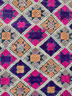 Panel vietnamita vintage de algodón con bordado de seda