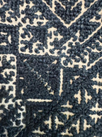 Tessuto antico ricamato a Fez in seta blu