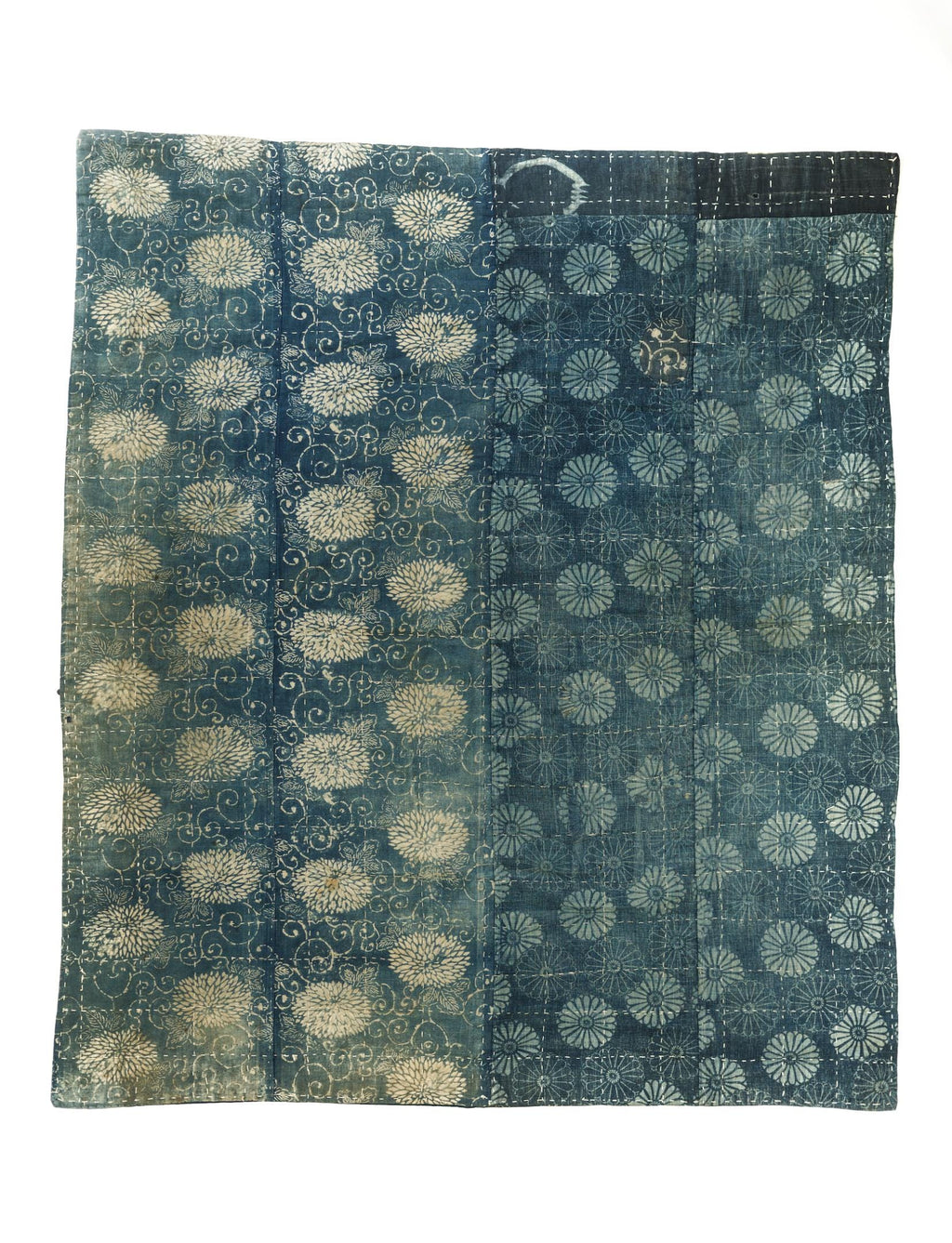 Antique Japanese Indigo Boro Textile with Sashiko