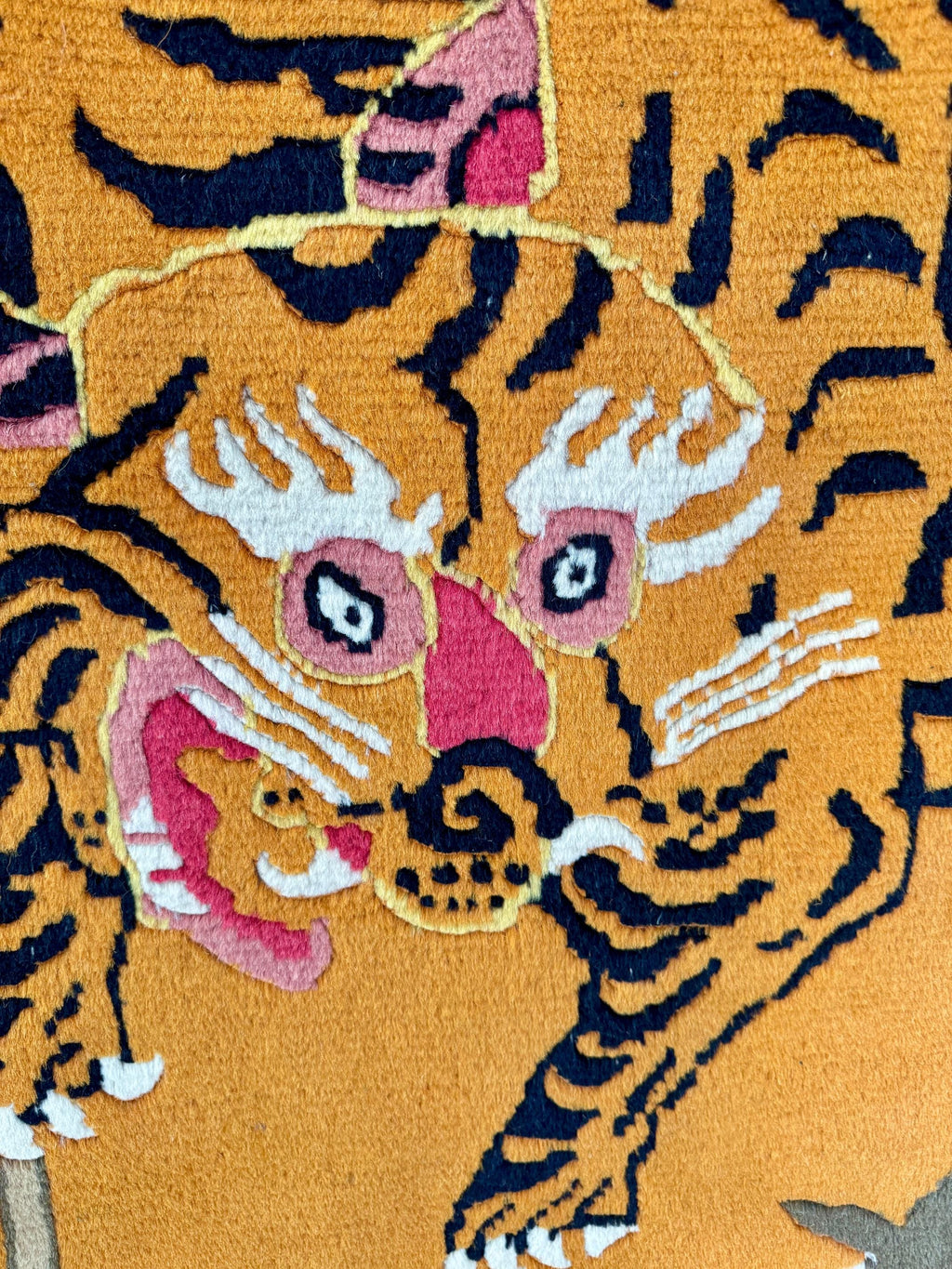 Antique Chinese Art Deco Tiger Rug