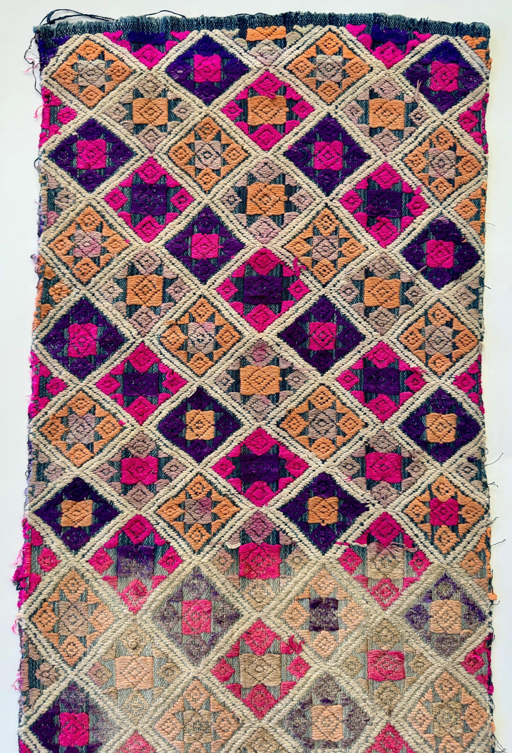 Panel vietnamita vintage de algodón con bordado de seda