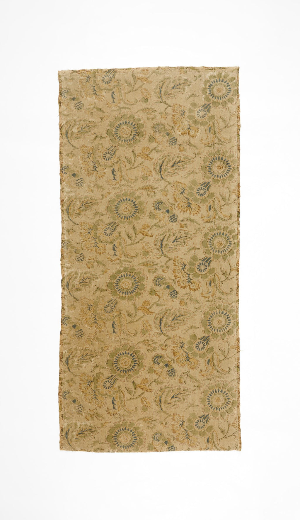 Antique Japanese Wa-Sarasa Floral Cotton Textile Panel