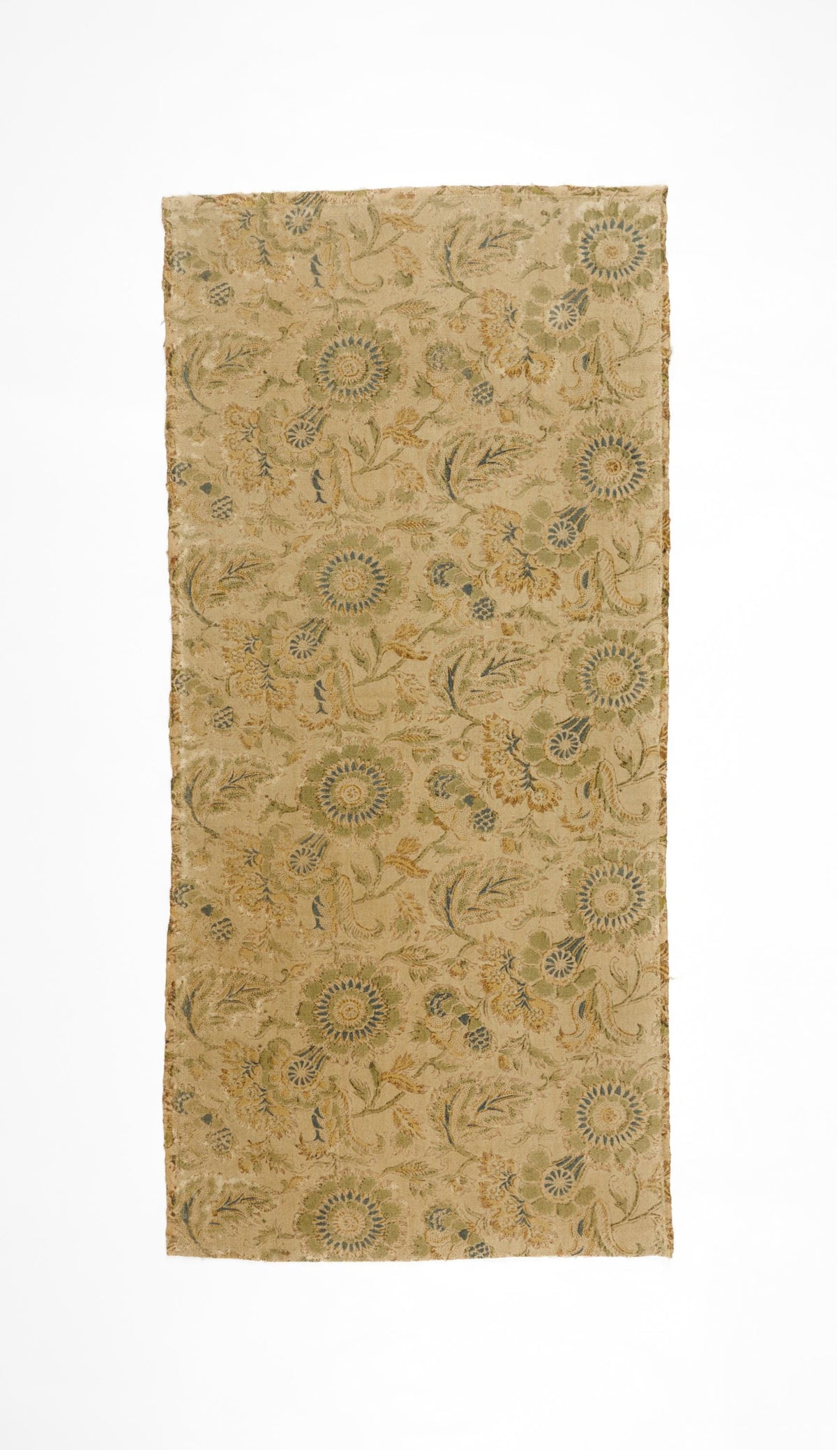 Antique Japanese Wa-Sarasa Floral Cotton Textile Panel