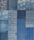 Tessuto boro giapponese antico indaco con sashiko